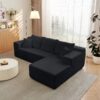 Modular Cloud Sectional Couch With L Shape Chaise - Black - Image 6