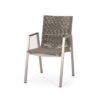 Outdoor Modern Aluminum Dining Chair Set With Rope Seat (Set of 2) - Silver / Taupe - Image 8