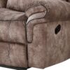 Zubaida - Two Tone Velvet Recliner Sofa With USB Port Drop Down Table - Chocolate - Image 6