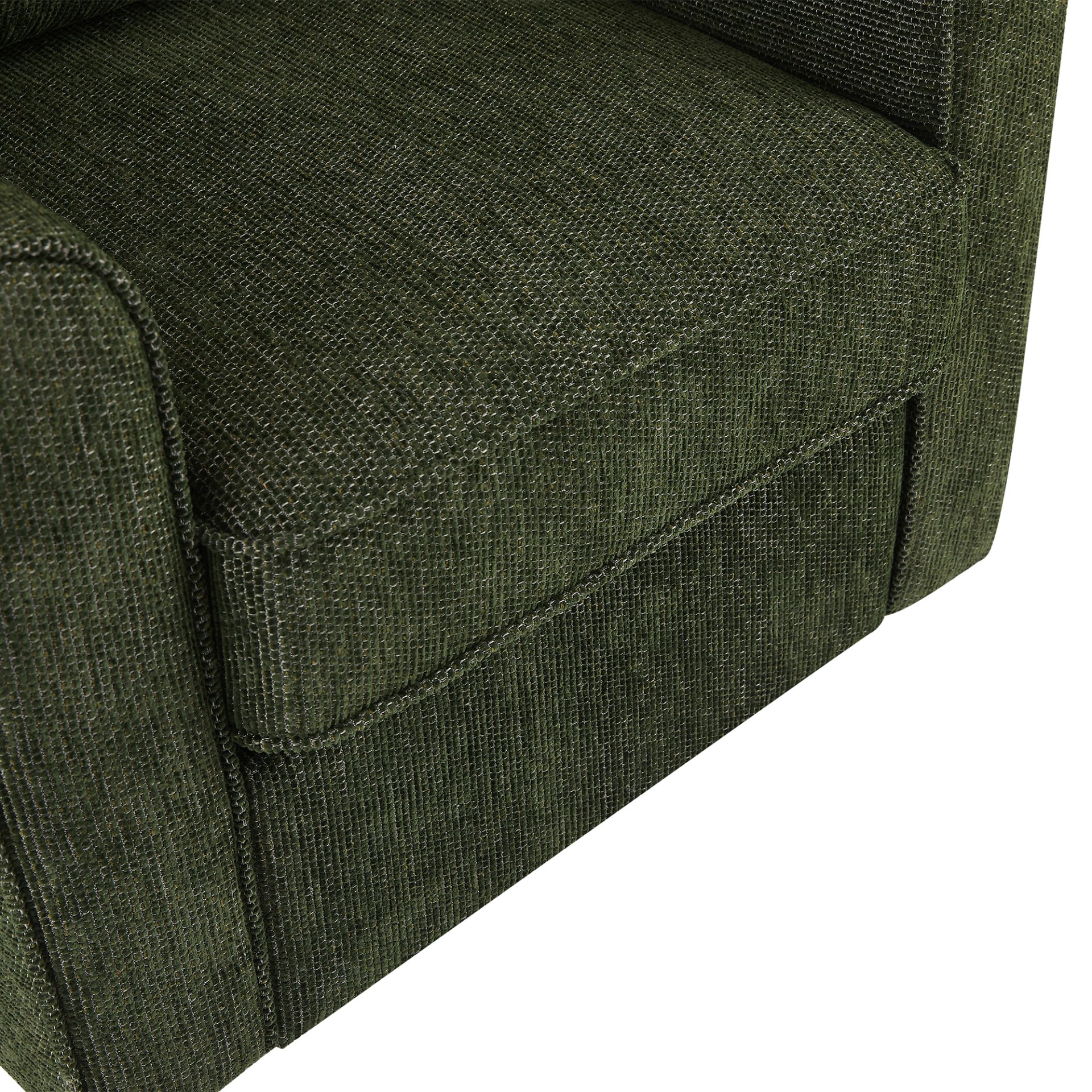 360° Swivel Chair Accent Barrel Armchair With Side Pockets, Chenille Upholstery, Compact Size - Green - Image 22