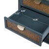 2 Drawer Side Table - Natural Rattan - End Table - Suitable For Bedroom, Living Room, Or Study - Green - Image 7