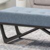 Upholstered Ottoman With Button Tufted Waffle Stitch And Black Geometric Legs - Light Blue - Image 10