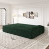 Modern Floor Sofa With 2 Pillows, Convertible Teddy Fabric Foam Filled Sleeper Sofa Bed, Full Size Folding Mattress For Living Room Guest Bed, Playroom, No Assembly Required - Green - Image 8