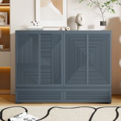 Full Size Murphy Bed With Large Drawer, USB Ports And Outlets - Gray