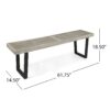 Intrinsic - Outdoor Dining Bench With Iron Legs And Slat Top - Black / Gray - Image 3