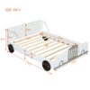 Full Size Car Shaped Platform Bed With Wheels - White - Image 10