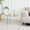 Modern Tempered Clear Glass Sidetable Small Tea Stand - Transparent Glass - Image 4