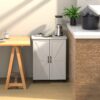 Exquisite Craftsmanship Rice Door Storage Cabinet, Large Capacity - White - Image 5