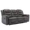 Home Theater Recliner Set Manual Recliner Chair With Wide Armrest, Two Built-In Cup Holders For Living Room - Gray - Image 23