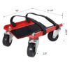 Heavy Duty Snowmobile Dolly V Slide With 2.5" Swivel Casters, Rubber Pad, 1500Lbs Capacity Steel - Red - Image 3