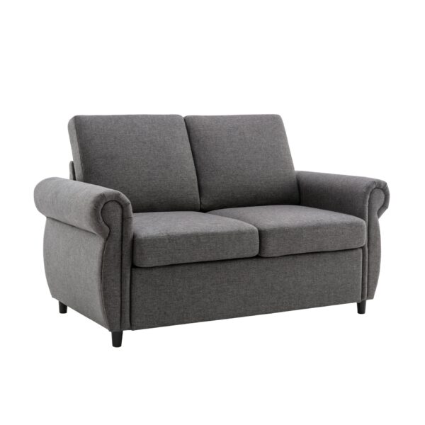 Pull Out Sofa Bed Loveseat Sleeper With Twin Size Memory Mattress With Two USB Ports For Living Room Spaces - Gray