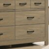 Finn - Oak Finish Dresser With 6 Drawers And Black Handles - Coffee Gray - Image 3
