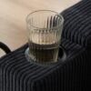 Convertible Chaise Lounge Sofa Chair Bed With USB Ports, Cup Holders & Storage - Black - Image 6