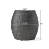 Outdoor Wicker Patio Side Table - Gray - Image 3