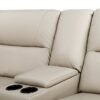 Malibu - Modern Power Motion 3 Piece Reclining Loveseat Sofa With Cup Holders - Cream Taupe Beige - Image 15