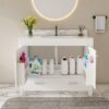 43" Bathroom Vanity, Multi Functional Cabinet - White - Image 12