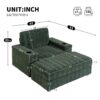 Oversized Chaise Lounge Indoor Rabbit Fur Sofa Bed With Storage Ottoman And Armrests Cup Holders With Deep Seat - Green - Image 15
