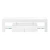 TV Stand, Console, Media Entertainment Center, Storage Cabinet, Glossy Contemporary & Modern - White - Image 2