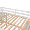 Full Loft Low Study Bed With Cabinet, Shelves And Rolling Portable Desk, Multiple Functions - White - Image 5