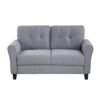Modern Living Room Loveseat Linen Upholstered Couch Furniture For Home Or Office - Light Gray / Blue - Image 7