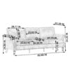Rolled Arm Sofa With Nailhead Trim 3 Seater Upholstered Couch With Wooden Legs For Living Room Or Bedroom Deep Seat Design - Beige - Image 2