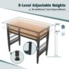 Heavy Duty Adjustable Workbench For Garage, Rubber Wood Shop Table WithRubber Pads, Hardwood Workstation Weight Capacity Over 2000 Lbs - Black - Image 6