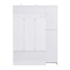 Tall Hall Tree With Shoe Storage, 4 In 1 Entryway Bench With 6 Cabinets, 4 Coat Hooks & Adjustable Shelf For Hallway - White - Image 14