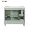 36" Bathroom Vanity With Sink, Soft Close Doors, Adjustable Shelves - Green - Image 10