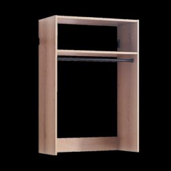 Devi - Wall Mounted Wood Closet System With Modular Units - Oak