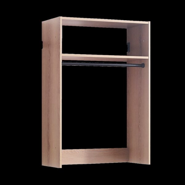Devi - Wall Mounted Wood Closet System With Modular Units - Oak