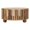 Slatted Round Coffee Table - Beige - Image 11