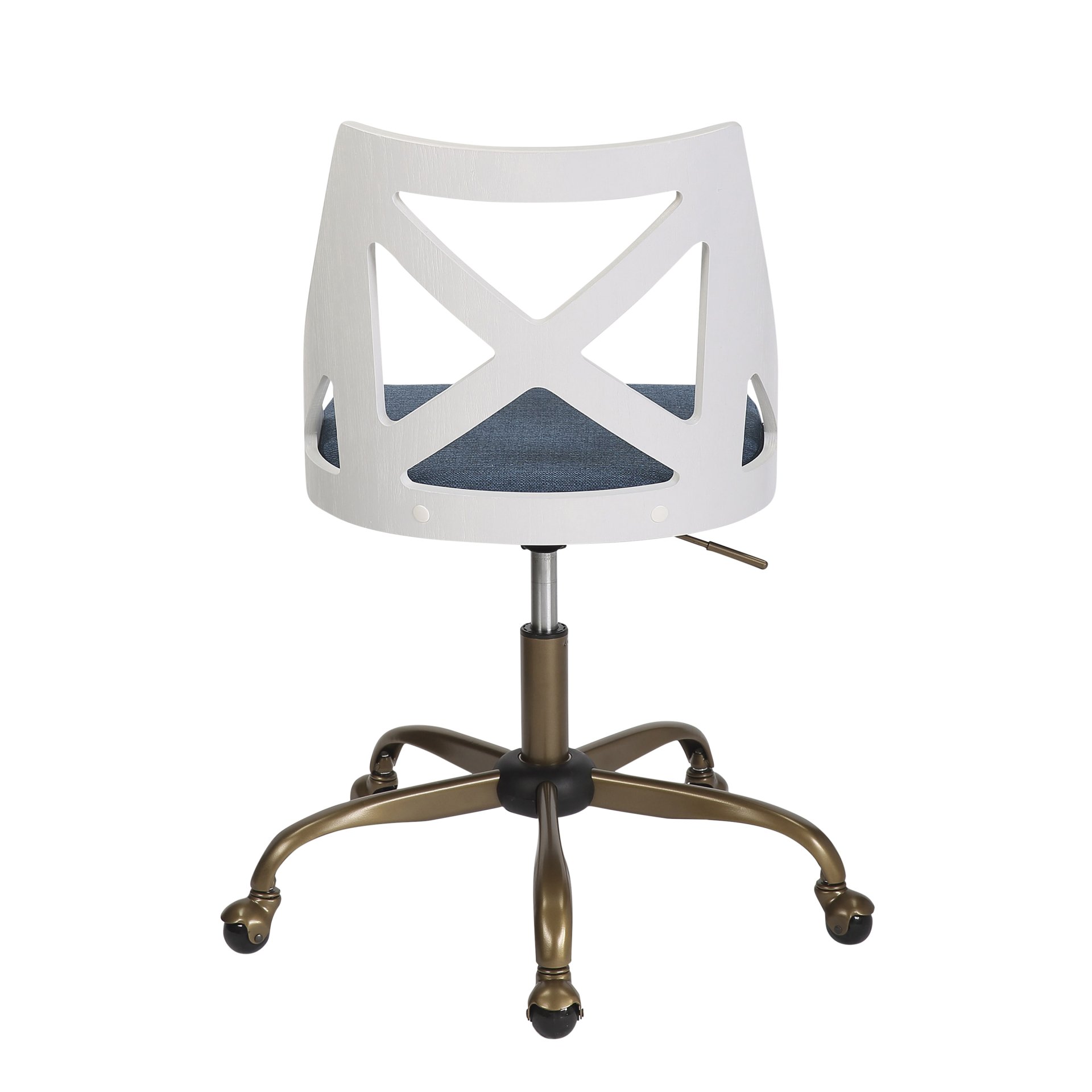 Charlotte - Farmhouse Task Chair - Antique Copper / White / Blue - Image 4