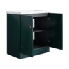 Contemporary Freestanding Bathroom Vanity With White Resin Sink & Soft Close Cabinet Doors - Dark Green - Image 17