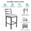 Outdoor Armless Aluminum Barstools With Cushion (Set of 2) - Pewter - Image 6