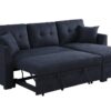 Sectional Sofa Bed L Shaped Sofa Couch Bed With USB Port, Reversible Sofa Sleeper With Pull Out Bed, Chaise With Storage, Pull Out Couch For Living Room - Black - Image 2
