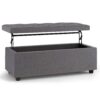 Hamilton - Lift Top Rectangular Storage Ottoman - Slate Gray - Image 3