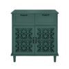 2 Door 2 Drawer Cabinet, American Furniture, Suitable For Bedroom, Living Room, Study - Dark Green - Image 11