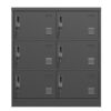 6 Door Employee Storage Locker, Lockers For Office, Gym, School, And Home With Card Slot - Black - Image 9