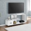 TV Stand, Console, Media Entertainment Center, Storage Drawer, Contemporary & Modern - White - Image 5