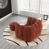 Soft Bean Bag Chair With High Resilient Foam (Chips) - Red / Brown - Image 6