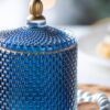 Glass Candy Jar With Lid, Christmas Candy Jar Containers (Set of 2) - Gold / Blue - Image 3