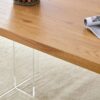 Modern Minimalist Wooden Table With Acrylic Legs For Dining, Living Rooms, And Kitchens - Wood - Image 16