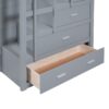 Full Over Full Bunk Bed With Twin Size Trundle And Staircase - Gray - Image 6
