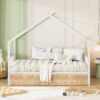 Full Size Classic House Bed With 2 Drawers - White - Image 12