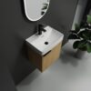 20" Wall Mounted Bathroom Vanity With Ceramic Sink And Storage Cabinet - Oak - Image 8