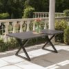 Rolando - Outdoor Aluminum Dining Table With Steel Frame - Brown / Black - Image 2