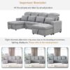 Oversized U - Shaped Sofa Versatile Sectional Sofa Pull Out Sofa Bed With Double Storage Chaise Lounges And 2 USB Ports For Living Room - Gray - Image 8