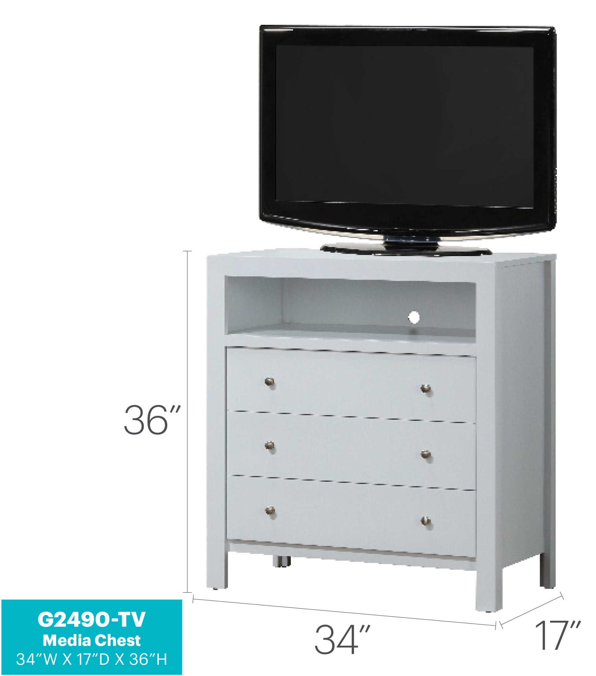 Elegant Transitional Media Chest - White - Image 2
