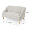 Modern Fabric Loveseat With Sloped Armrests For Living Room - Beige - Image 3