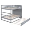 Full Over Full Bunk Bed With Twin Size Trundle And Staircase - Gray - Image 7